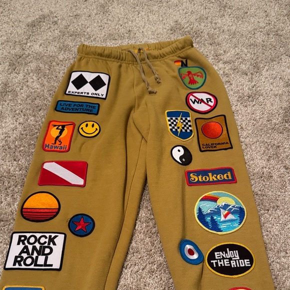 Aviator Nation VINTAGE PATCH SWEATPANTS - KHAKI perfect condition - Picture 4 of 10